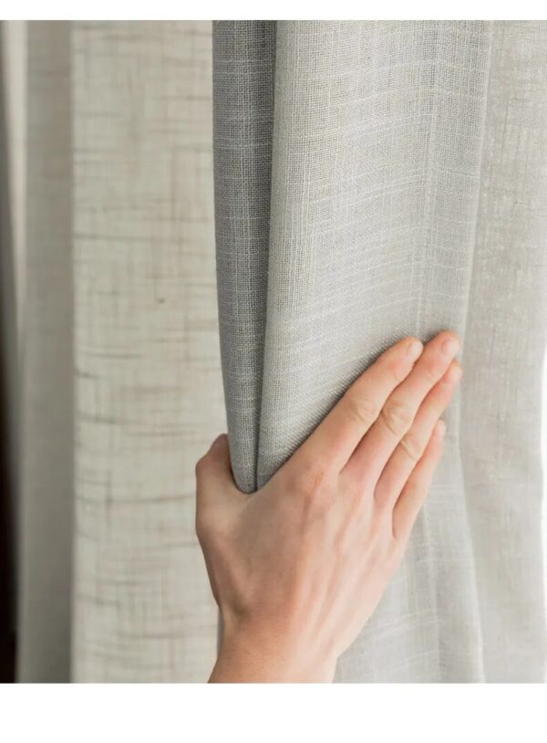 Modern Linen sheer Curtains for Living Room Bedroom pure color cotton linen curtains fabric custom size semi-shading ramie tulle - Image 5