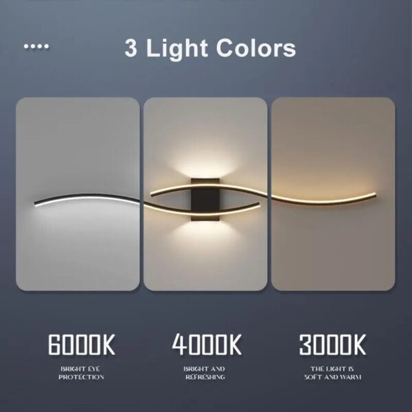 Modern Minimalist LED Wall Light Black White Interior Decoration Lamps Wall Lamp Living Room Up Down Light Indoor for Bed Room - Image 6