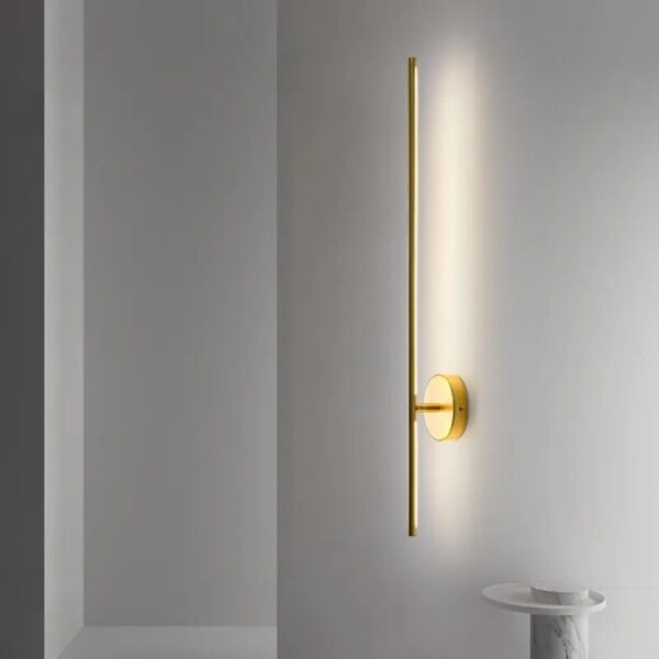 Modern Simple Led Strip Wall Lamps Living Bedroom Bedside Lights Home Indoor Lighting Decor Corridor Aisle Black Gold Wall Lamps - Image 4