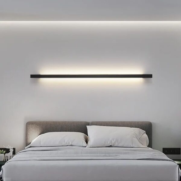 Modern Simple Led Strip Wall Lamps Living Bedroom Bedside Lights Home Indoor Lighting Decor Corridor Aisle Black Gold Wall Lamps - Image 5