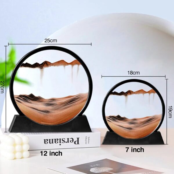 Moving Sand Art Picture Round Glass 3D Hourglass Deep Sea Sandscape In Motion Display Flowing Sand Frame 7/12inch For home Decor - Image 5