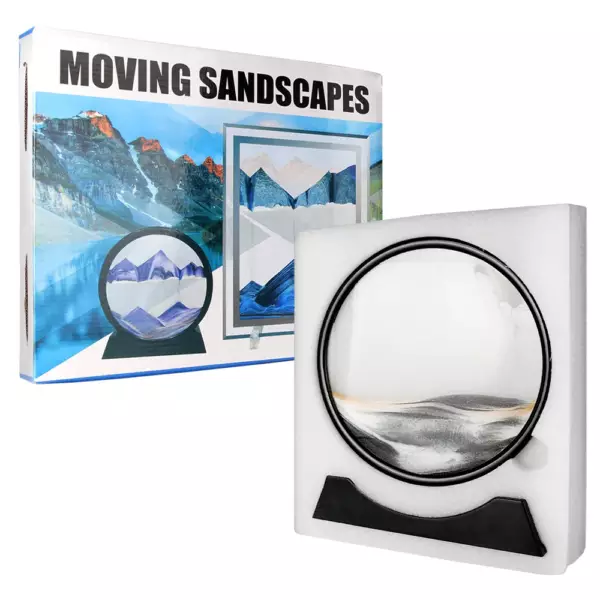 Moving Sand Art Picture Round Glass 3D Hourglass Deep Sea Sandscape In Motion Display Flowing Sand Frame 7/12inch For home Decor - Image 6