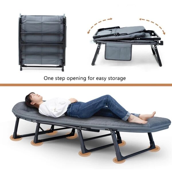 Multi-function Bedroom Balcony Single Folding Beds Portable Office Lunch Break Lounge Chair Simple Home Furniture Adult Camp Bed - Image 3