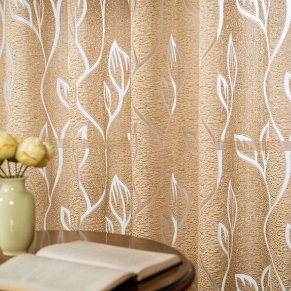 NAPEARL Home Decoration Living Room Curtains Window Treatments Jacquard Leaf Designer Gray Curtain For Kitchen Bedroom - Image 5