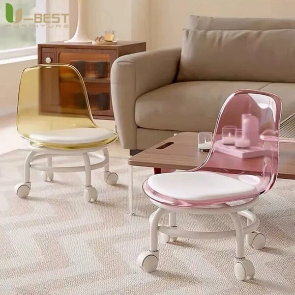 NEW Style Internet Celebrity Living Room Acrylic Chairs Multi-functional Low Stool Home Life Work Aid Chair Lazy Chair Furniture - Image 2