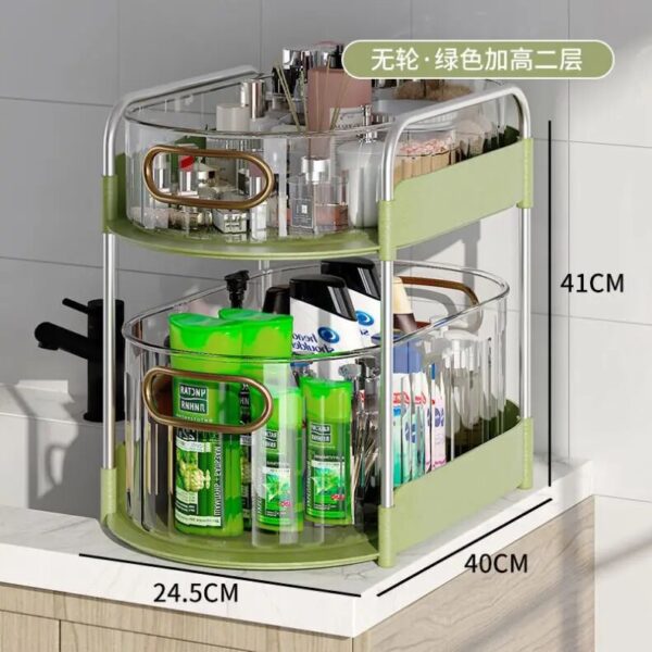 New Luxury Gold Bathroom Shelf Countertop Organizer Cosmetic Storage Box With Lipstick Holder Makeup Brush Rack - Image 3