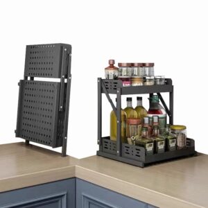 New Multifunctional Folding Shelf Kitchen And Bathroom Countertop Shelf Spice Rack Shower Storage Rack