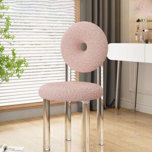 Nordic Acrylic Coffee Chair Living Room Furniture Transparent Teddy Velvet Soft Armchair Creative Doughnut Bedroom Makeup Stool