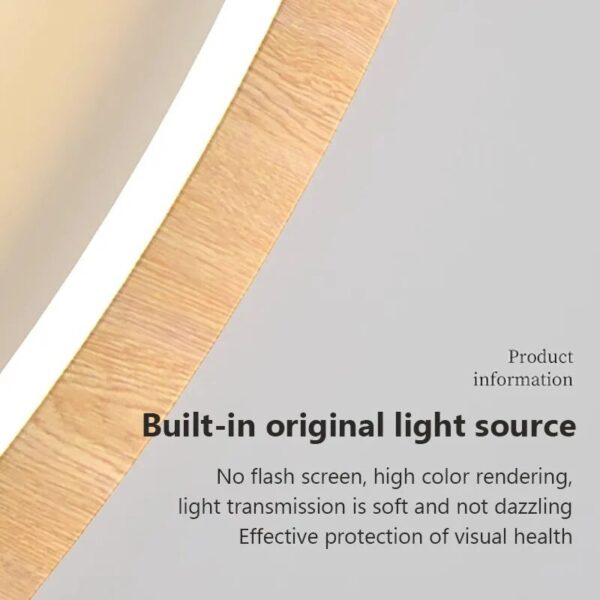 Nordic LED Solid wood Circle Wall Lamp No wiring Living Room Wall Light Designer Background Decoration Lamps For Home Lighting - Image 6