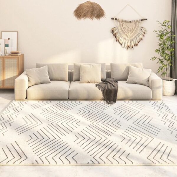 Nordic Persian Wabisabi Style Largearea Livingroom Decorative Carpet Thickened Soft Bedroom Carpets Striped Nonslip Washable Rug - Image 3