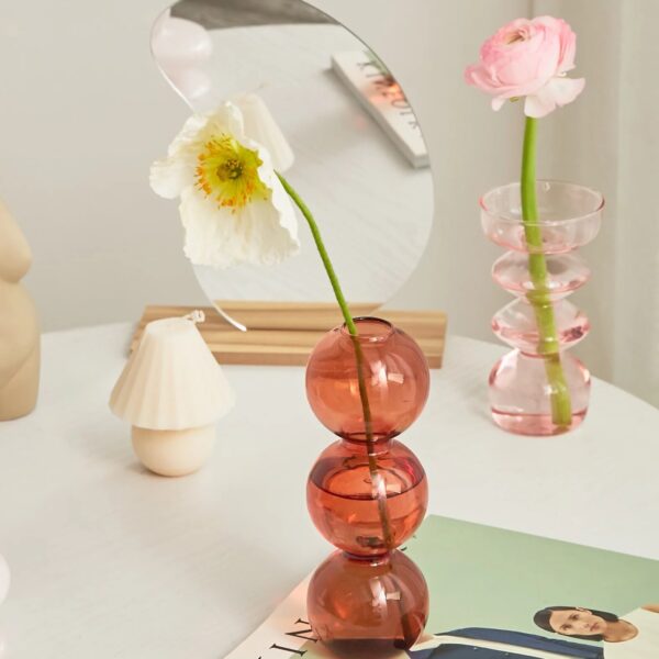 Nordic Vases Glass Vase Stand Ornaments Vases for Decoration Home Decore Flower Vase Desktop Room Decor Aesthetic - Image 2