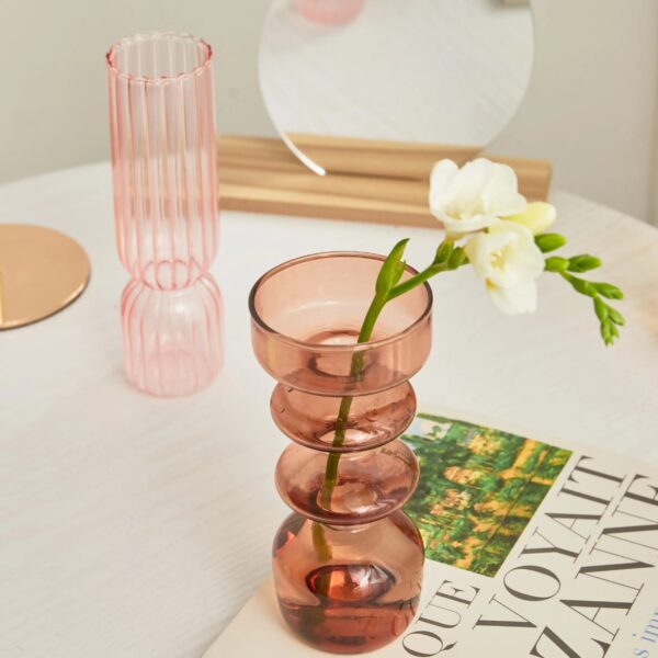 Nordic Vases Glass Vase Stand Ornaments Vases for Decoration Home Decore Flower Vase Desktop Room Decor Aesthetic - Image 4