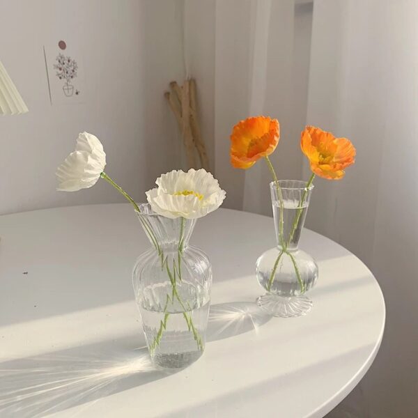 Nordic Vases Glass Vase Stand Ornaments Vases for Decoration Home Decore Flower Vase Desktop Room Decor Aesthetic - Image 6
