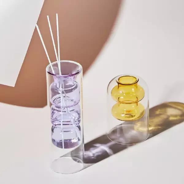Nordic creative colored glass vase ornaments creative hydroponic transparent flower dryer home living room decoration - Image 4