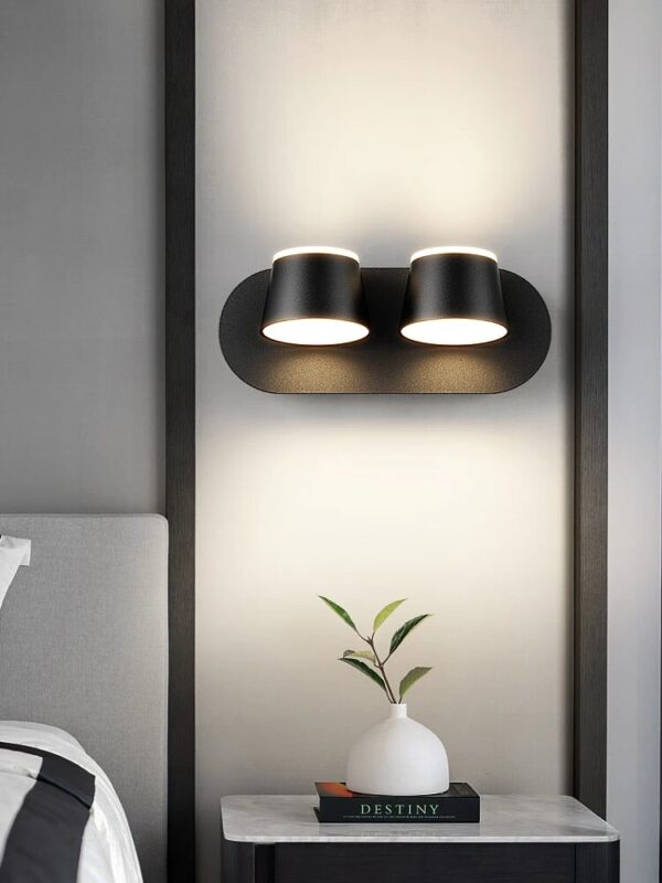 Nordic dual head wall lamp, bedroom reading lamp, staircase wall lamp, modern and minimalist new internet red bedside lamp, emit - Image 2