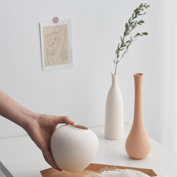 Nordic ins Minimalism Home Decor small vase ceramic vases for decoration coffee table Dried Flower vase dining table decorative - Image 5