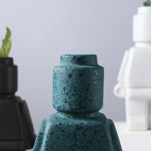 Nordic style ceramic robot vase indoor flower pot modern home interior decoration white goods decoration office desk decoration - Image 4