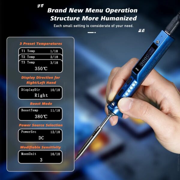 Original TS101 USB Electric Soldering Iron Kit Temperature Digital Solder Station 24V 3A Power Supply TS100 TS 101 Upgraded - Image 6