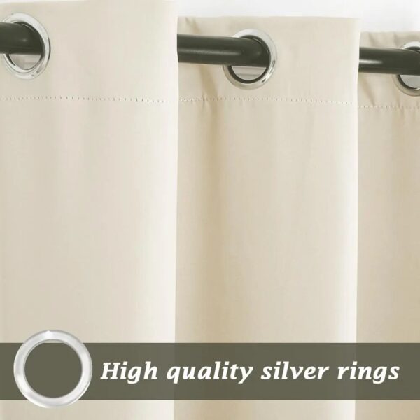 Outdoor Curtains for Patio Rustproof Grommet Top Waterproof Window Curtain Drapes for Porch,Pergola,Cabana,Gazebo,and Sun Room - Image 3