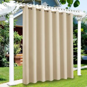 Outdoor Curtains for Patio Rustproof Grommet Top Waterproof Window Curtain Drapes for Porch,Pergola,Cabana,Gazebo,and Sun Room