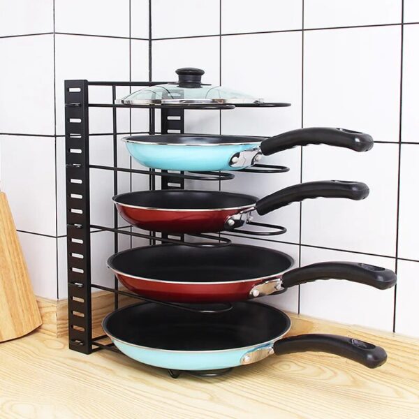 Pots and Pans Organizer Rack Multi-layer iron wire bilateral pot cover storage rack Pots Lids Storage Holder Kitchen storage - Image 3