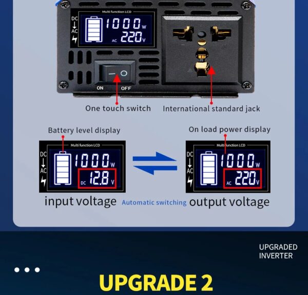 Pure Sine Waveform Universal Inverter DC 12V24V48V60V to 110V-240V LCD Screen Inverter 1800W/2200W/3000W PowerConverter 50/60HZ - Image 5