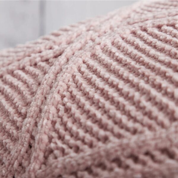 REGINA Chenille Plaid Throw Blanket Pink Ivory Gray Pompom Knitted Gift Bedspread Super Soft Bed Sofa Cozy Chunky Knit Blankets - Image 5