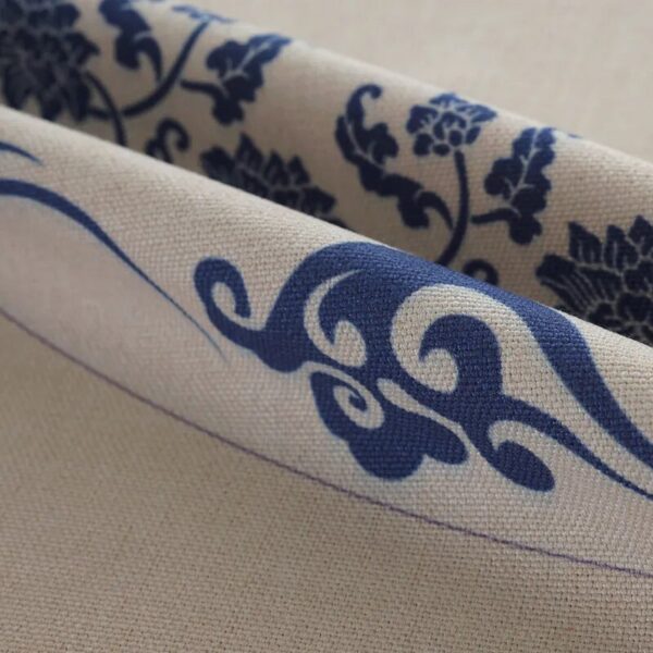 Rectangular Chinese National Style Tablecloth Printed Blue and White Pattern Table Cover Waterproof Home Party Decoration - Image 3