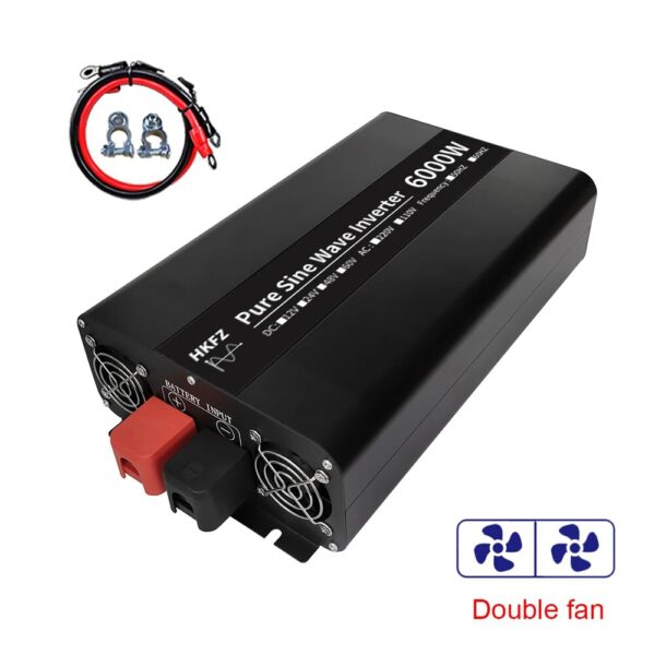 Remote Control Charging Power Inverter 4000W 6000W DC 12V/24V TO AC 220V110V 50Hz/60Hz LED Display Pure Sine Wave Inverter - Image 6