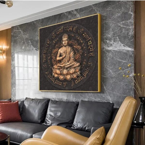 Retro Brown Buddha Statue Wall Art Canvas Painting Religious Posters and Prints Living Room Home Wall Decoration Picture Cuadros - Image 4