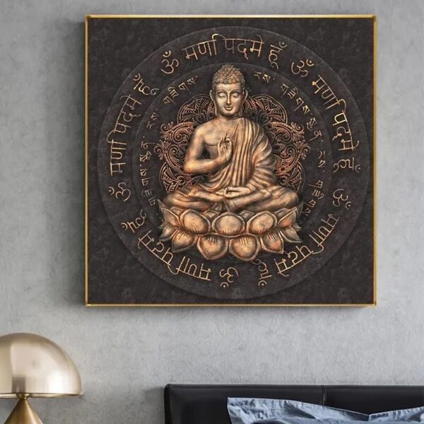 Retro Brown Buddha Statue Wall Art Canvas Painting Religious Posters and Prints Living Room Home Wall Decoration Picture Cuadros - Image 6