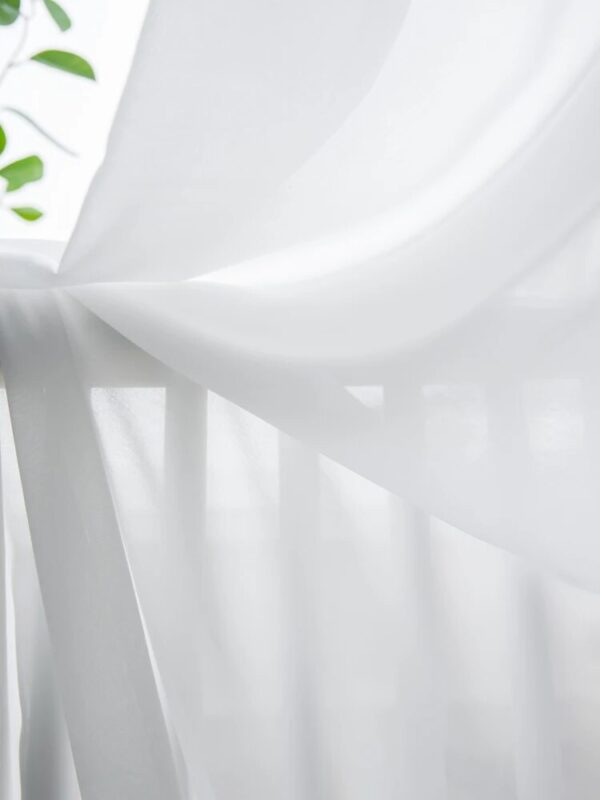 S Fold Waves Elegant Super Soft Snow Pure White Window Tulle Curtains for Living Room Chiffon Sheer Voile Bedroom Veil Kitchen - Image 5