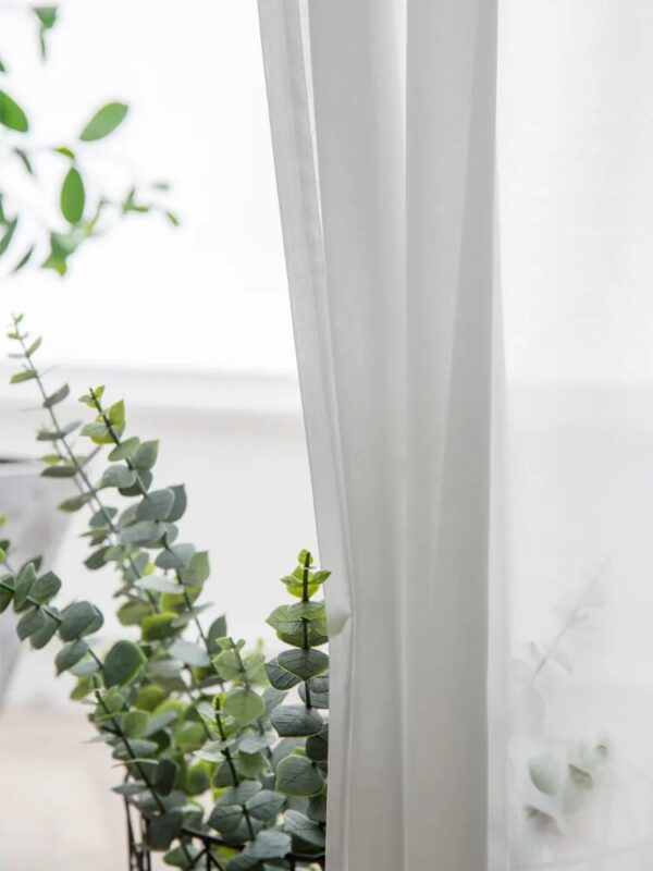 S Fold Waves Elegant Super Soft Snow Pure White Window Tulle Curtains for Living Room Chiffon Sheer Voile Bedroom Veil Kitchen - Image 6