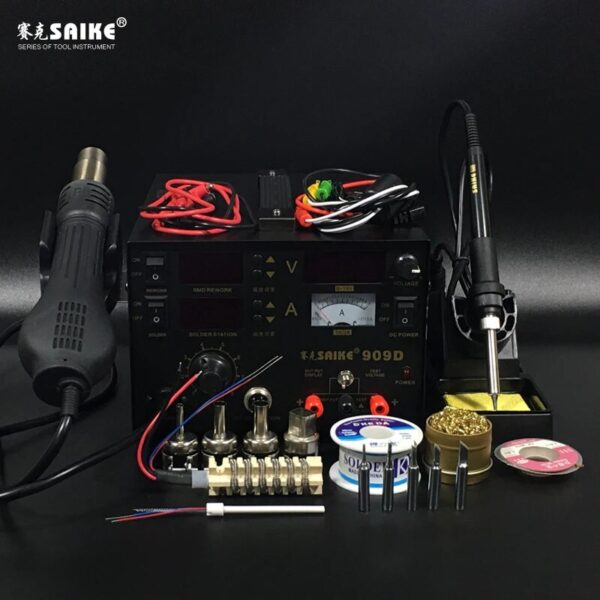 SAIKE 909D 3 in 1 Hot air gun soldering station Rework stations Desoldering station DC regulated power supply 15V 1A - Image 2