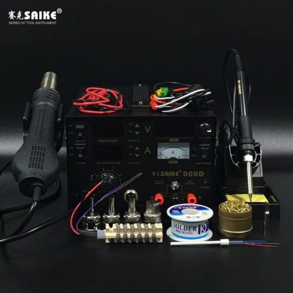 SAIKE 909D 3 in 1 Hot air gun soldering station Rework stations Desoldering station DC regulated power supply 15V 1A - Image 3