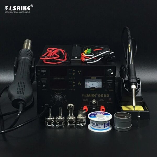SAIKE 909D 3 in 1 Hot air gun soldering station Rework stations Desoldering station DC regulated power supply 15V 1A - Image 4