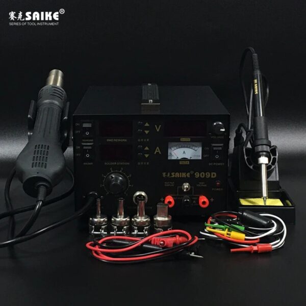 SAIKE 909D 3 in 1 Hot air gun soldering station Rework stations Desoldering station DC regulated power supply 15V 1A - Image 5
