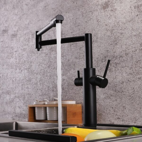 SKOWLL Kitchen Faucet Dual Handle Drinking Water Filter Dot Brass Purifier Vessel Sink 360 Degree Rotating Folding Spout - Image 3