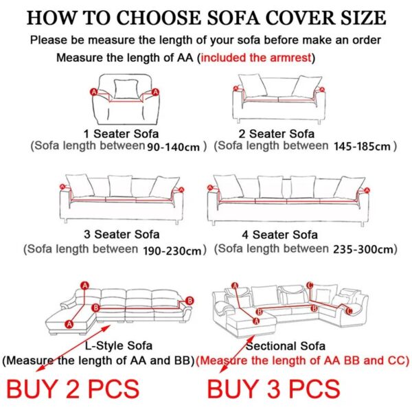 Sofa Cover for Living Room Thick Elastic Polar Fleece Cover for Sofa Couch Armchair 1/2/3/4 Seater L Shaped Corner Sofa Cover - Image 2