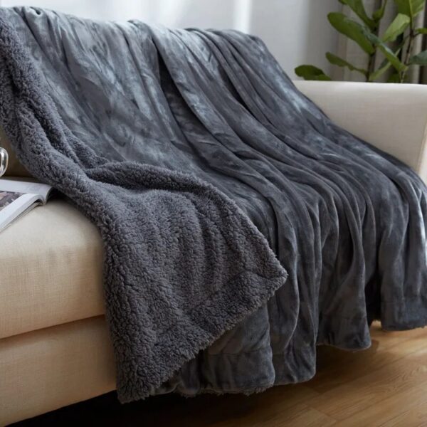 Soft Blanket Quilt Lamb Wool Double Layer Thick Warm Blanket Coral Fleece Blanket Throw Blankets for Beds Winter - Image 3