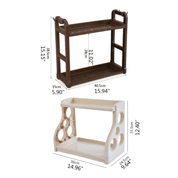 Spice Rack Organizer for Cabinet Countertop 2-Tier Seasoning Organizer Counter Storage Shelf for Kitchen Bathroom Office - Image 4