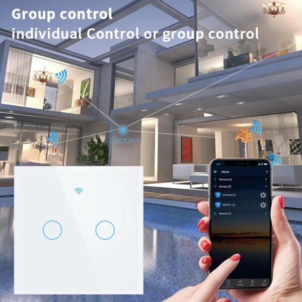 TNCE Tuya Smart WiFi Light Switch With Glass Panel EU 1/2/3/4 Gang RF433 Wall Panel Light Touch Switch Work for Alexa GoogleHome - Image 6