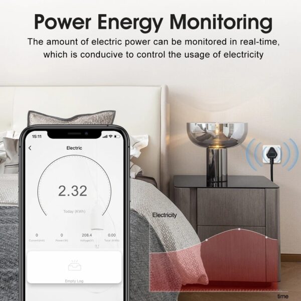 Tuya Wifi Smart Socket 3 Pin Plug South Africa To Eu Uk Us Outlet Adapter Power Monitor Voice For Google Home Alexa - Image 4