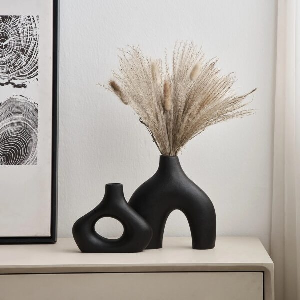 Vase Decoration Home Room Shelf Accessories Ceramic Vase Decor Office Bookshelf Decorative Vases Modern Nordic Style Flower Pot - Image 2