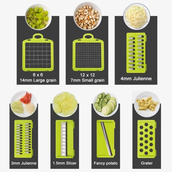 Vegetable Cutter Vegetable Slicer Multifunctional Kitchen Accessories Basket Fruit Potato Peeler Carrot Grater Vegetable Slicer - Image 2