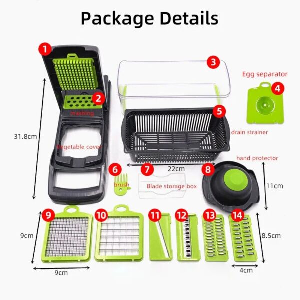 Vegetable Cutter Vegetable Slicer Multifunctional Kitchen Accessories Basket Fruit Potato Peeler Carrot Grater Vegetable Slicer - Image 4