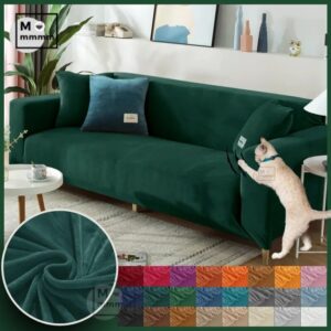 Velvet Sofa Cover Green Couch Cover Thick Slipcovers For Armchairs 3 Seater Sofa Cover For Living Room Sofa Protection For Pet