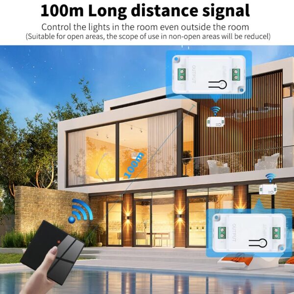 WenHIOT 433Mhz Wireless Wall Switch 1/2/3 Gang DIY Touch Switch Panel 220V 10A Relay Interruptor Remote Control Light Switch - Image 3
