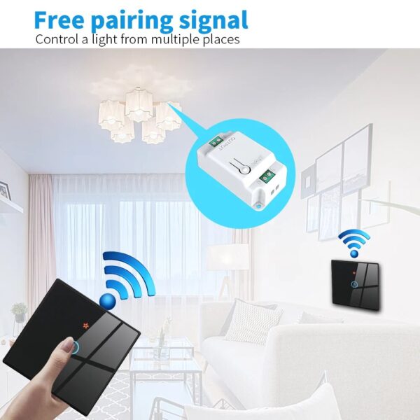 WenHIOT 433Mhz Wireless Wall Switch 1/2/3 Gang DIY Touch Switch Panel 220V 10A Relay Interruptor Remote Control Light Switch - Image 4