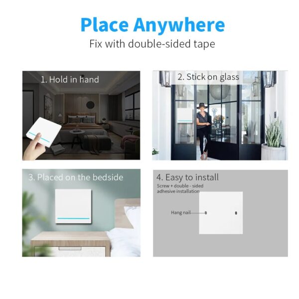WenHIOT 433Mhz Wireless Wall Switch 1/2/3 Gang DIY Touch Switch Panel 220V 10A Relay Interruptor Remote Control Light Switch - Image 6